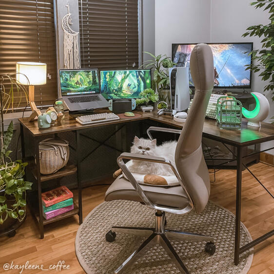 Two Person L-Shaped Computer Desk